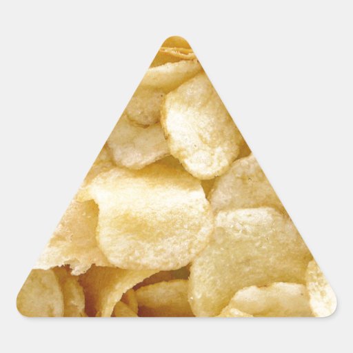 Potato chips junk food gifts triangle sticker Zazzle