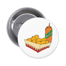 potato tater tots with salsa pinback buttons