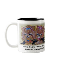 Potatoe Chip Yorkies mugs by wyleasmom Potatoe Chip Yorkies mugs