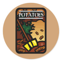 Potatoes Round Stickers