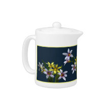Pote de ojos azules del té de los Wildflowers