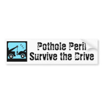 Pothole Peril bumper stickers