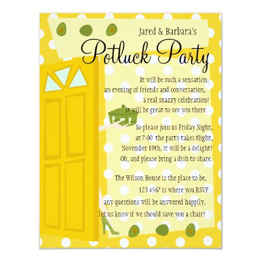 Potluck Party 425x55 Paper Invitation Card Zazzle