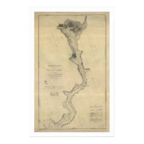 Potomac River Map Washington DC - 1864 posters