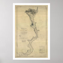 Potomac River Map Washington DC - 1864 Posters
