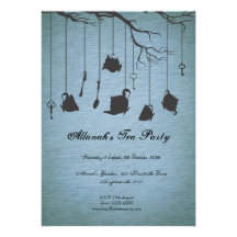 Pots & Cups & Keys Unbirthday Birthday Tea Party Card