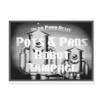Pots 'n pans robot rampage postcard