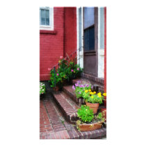Pots of Flowers By Door Customized Photo Card