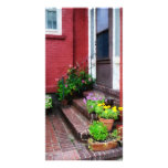Pots of Flowers By Door Customized Photo Card