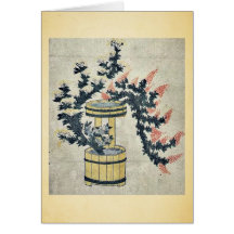 Potted autumn grasses and Rikka by UtamaroII,d. ca Card