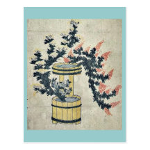 Potted autumn grasses and Rikka by UtamaroII,d. ca Postcard
