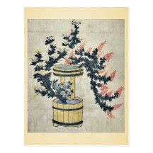 Potted autumn grasses and Rikka by UtamaroII,d. ca Post Card
