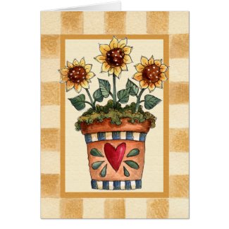 Potted Flowers - Blank Card