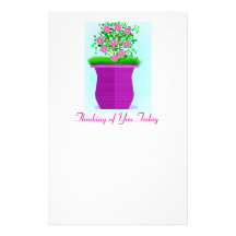 Potted Flowery Bush Personalized Stationery