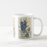 Potted irises and pinks by Ikeda, Eisen Ukiyoe Mug