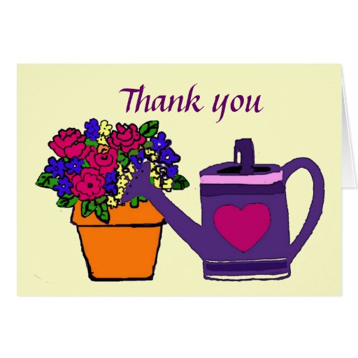 Potted Plant Thank you note card Zazzle