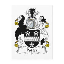 Potter Family Crest postcards by coatsofarms Potter Family Crest postcards