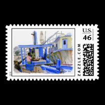 Potters Fish Boat postage stamp stamps