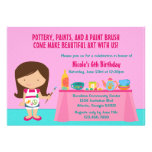 Pottery Painting Arts and Crafts Birthday Party Personalized Invites