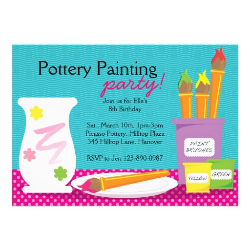 Pottery Painting Party Invitations