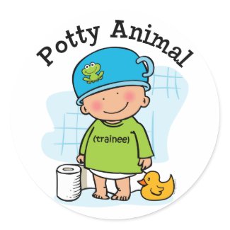 Potty Animal Boy Sticker sticker