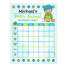 Potty Animal Boy Training Chart Letterhead Template