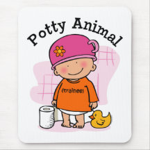 Potty Animal Girl Mousepad