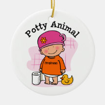 Potty Animal Girl Ornament