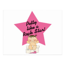 Potty Like A Rock Star Girl Post Cards