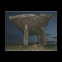 Poulnabrone Dolmen at night postcards