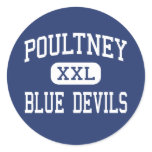Poultney - Blue Devils - High - Poultney Vermont Round Stickers