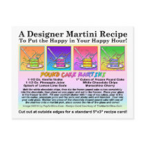 Pound Cake Martini Recipe Card Postcard