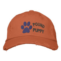"Pound Puppy" embroidered hats
