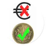 Pounds Sterling versus Euro (2) Stickers