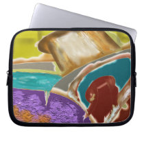 Pour While Hot - Agua y Chocolate y Morada Laptop Computer Sleeve