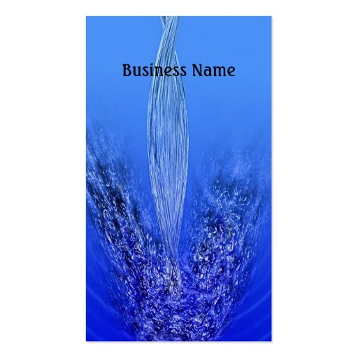 Pouring water business cards (front side)