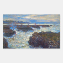 Pourville by Claude Monet Rectangular Sticker