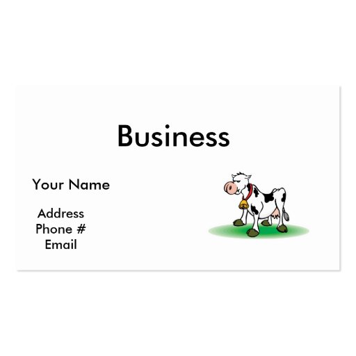 pouting stubborn cow business card
