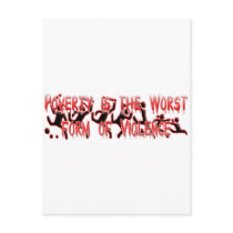 Poverty is the worst form of Violence postcards