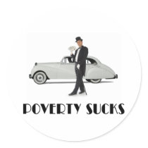 Poverty Sucks Round Stickers