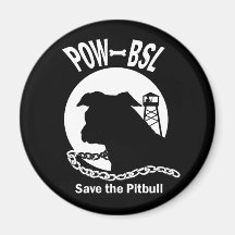 POW BSL Save the Pitbull Dog Emblem Fridge Magnet