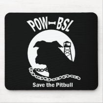 POW BSL Save the Pitbull Dog Emblem Mouse Pad