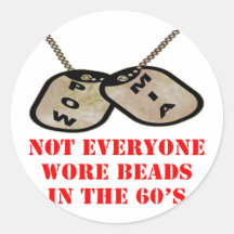 POW-MIA Not Everyone Wore Beads In The 60's Sticker