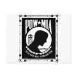 POW/MIA Rectangle - Bamboo Frame postcards