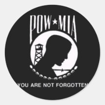 POW MIA ROUND STICKERS