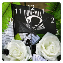 POW/MIA SQUARE WALLCLOCK