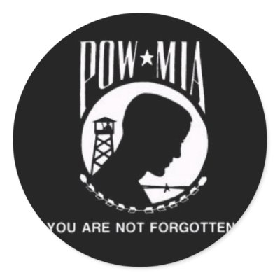 POW MIA ROUND STICKERS by MyHeartFire