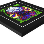 POW!! Money blows up BLACK CANVAS white outline Stretched Canvas Prints