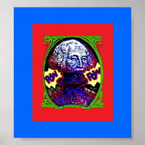 POW!! Money blows up POSTER black red blue ch