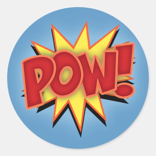 Pow! Round Stickers
